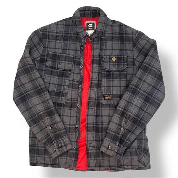 G Star Raw x Gstar × Streetwear GStar Raw Tartan Flight Flannel Zip Up Jacket - Picture 1 of 16